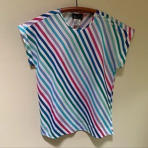 James Cox 1980’s Vintage Optical Illusion Stripe Top